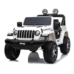 Dečiji džip na akumulator 12V JEEP RUBICON licenciran beli dvosed
