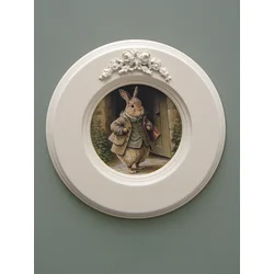 Home Gallery Slika Vintage Zec u okruglom okviru sa štukaturom 17.5cm