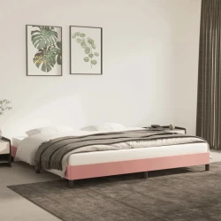 vidaXL Posteljni okvir roza 200x200 cm žamet