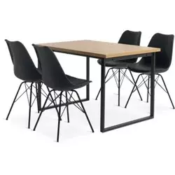AABENRAA D120 sto topao hrast + 4 KLARUP stolice crna