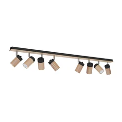 Luster na lanku MUZA 5xE27/15W/230V crna/smeđa/bakrena/buk