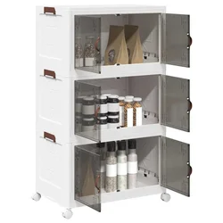 Složiva kutija za pohranu kotačima 3nivoa 75 L 64x39,5x110,5 cm