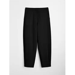 Sinsay - Barrel leg pantalone sa dodatkom viskoze - crno