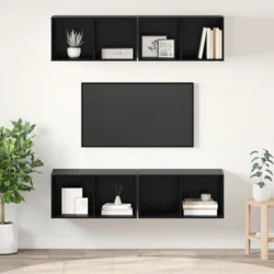 Set TV komoda Zidne 4 pcs Crni hrast 37 x 37 x 72 cm