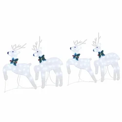 LED Riječni jeleni 4 pcs Srebrno tkanina