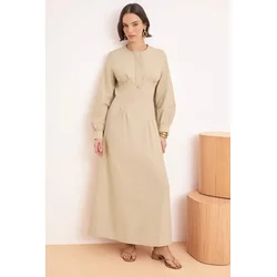 Trendyol Modest Ženska haljina Tctss26Eb00073, Bež