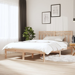 vidaXL Posteljni okvir iz trdnega lesa 135x190 cm 4FT6