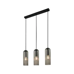Nordlux - Luster na sajli MIELLA 3xE27/25W/230V crna/dimljena
