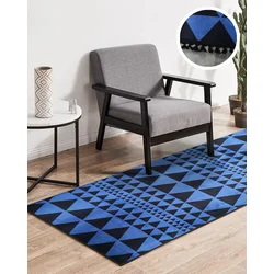 ARMONIA Tepih staza sa resama 80cm x 200cm Trougao, Plava