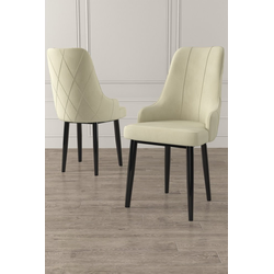 HANAH HOME Set 6 stolica Trex Cream Black
