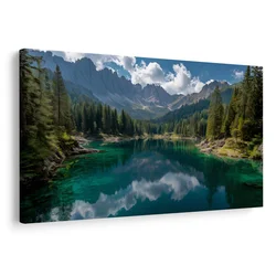 Slika gorsko jezero v gozdu - 150x100