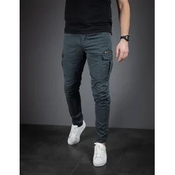 Denistar Muške pantalone 100/2548, Kargo, Tamnosive