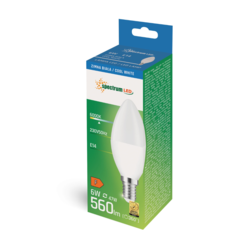 SPECTRUM LED Sijalica LED Sveća 13027, 6W, E14, 6000K, Bela