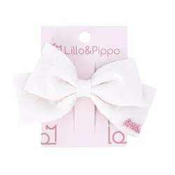 Lillo&Pippo, šnalica za kosu mašnica, bela