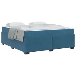 Vidaxl Konstrukcija postelje Temno modra 180 x 200 cm blago