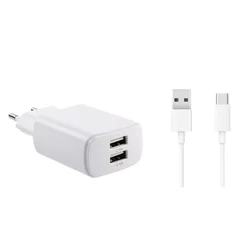 XO L109 Dual USB 2.4A Charger + Type-C cable