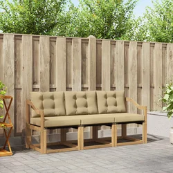Set vanjskih sofa s jastukom 3 pcs Bijela i bež