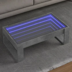 Stolić s beskonačnim LED siva boja betona 90x53x30 cm