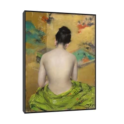 Canvas Slika na platnu Study of Flesh Color and Gold, William Merritt Chase 60x80cm, Sa ramom, Crni