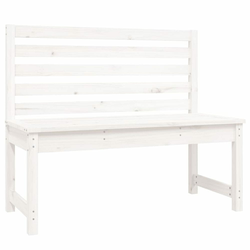 Vidaxl Vrtna klop bela 109 cm trdna borovina