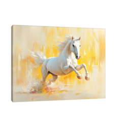 Canvas Slika na platnu Beli konj, Bez rama, 80x60cm