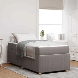 Vidaxl Konstrukcija postelje Drugo Taupe 90 x 200 cm blago