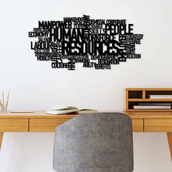 Wallity Zidna dekoracija Human Resources, 86 x 41 cm, Crna