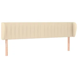 Vidaxl Vzglavje z ušesi krem 183x23x78/88 cm blago