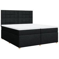 vidaXL vidaXL Box spring postelja z vzmetnico črn 200x200 cm blago, (21308301)