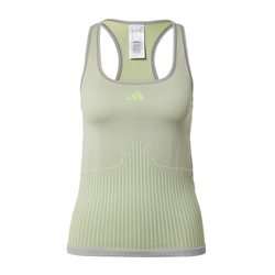 ADIDAS PERFORMANCE Sportski top, kameno siva / svijetlozelena ...