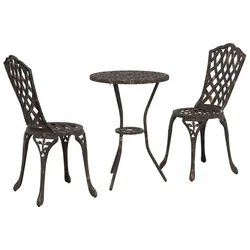 Vidaxl Vrtnik Bistro Set 3 szt. Bronasta Aluminij