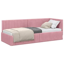 Vidaxl Kotna postelja z vzglavjem Roza 80 cm x 200 cm Žamet