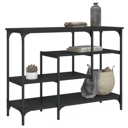 Konzolni stol s policama crni 100 x 35 x 75 cm