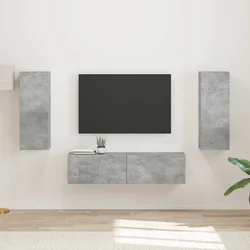 Set TV komoda Zidne 2 pcs Betonski sivi Konstruirano drvo