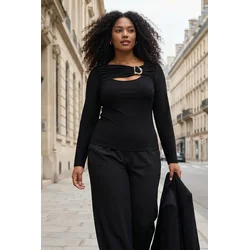 Trendyol Curve Ženska bluza Tbbaw26Af00083, Crna