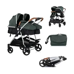 Kolica za blizance 3u1 Chipolino duo smart Basil