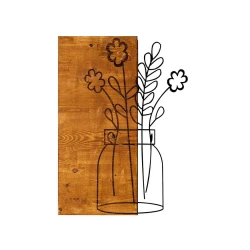 Aberto Design Zidna dekoracija Cicek2, 41x58 cm, Smeđe boje