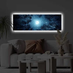 Wallity Slika na platnu sa LED osvetljenjem 30x90cm