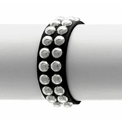 Zapestnica BLACK SNAKE ROUND RIVETS 2 ROWS - LSF1 89