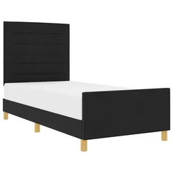 Vidaxl Konstrukcija postelje z vzglavjem Črna 80 x 200 cm blago