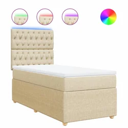 vidaXL vidaXL Box spring postelja z vzmetnico krem 80x200 cm blago, (21308640)