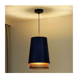 Duolla - Luster na sajli BELL SHINY 1xE27/15W/230V prečnik 25 cm plava/bakrena