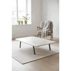 Hanah Home sklopivi niski sto DMAS60100, beli mermer