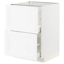 METOD / MAXIMERA Pod.element, 2fronta/2vis.fioke, bela Enköping/bela im. drveta, 60x60 cm