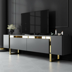 HANAH HOME TV polica Yildiz Anthracite Gold