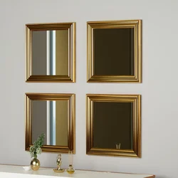 Hanah Home Set 4 ogledala Loza, Zlatno