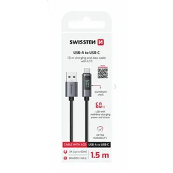 Swissten LCD kabel USB-A / USB-C 1,5 m