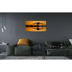 tulup.si Slika na steklu Sunset drevo 100x50 cm 2 obešalnika