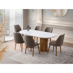 Hanah Home Trpezarijski sto Milas-2992, 180x77x90 cm, Beli