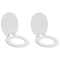 vidaXL Pokrivalo za stranišče 2 pcs Bela 44 x 38 cm MDF plošča